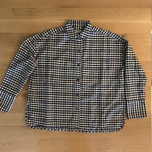 Everlane Women's Boxy Oxford shirt in ocean cavern plaid, size XS NWT